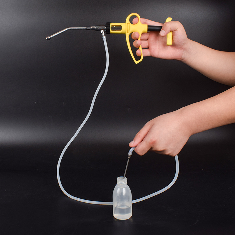 Veterinaria continua riego pistola de acero inoxidable cerdo, ganado vacuno y ovejas medicina alimentador ajustable alimentación pistola medicina dispensador