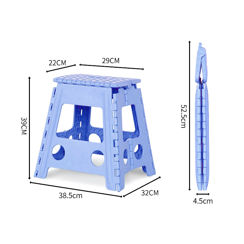 Taburete de plástico reforzado, taburete plegable ligero, banco de comedor para interior y exterior.
