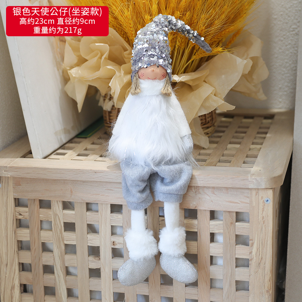 Transfronterizo luminoso Rudolf adornos de Navidad estilo europeo simple muñeca de tela Santa Claus/muñeco de nieve