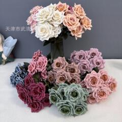 模造花7頭マンタバラ結婚式花嫁手花ホームリビング装飾絹花撮影道具花