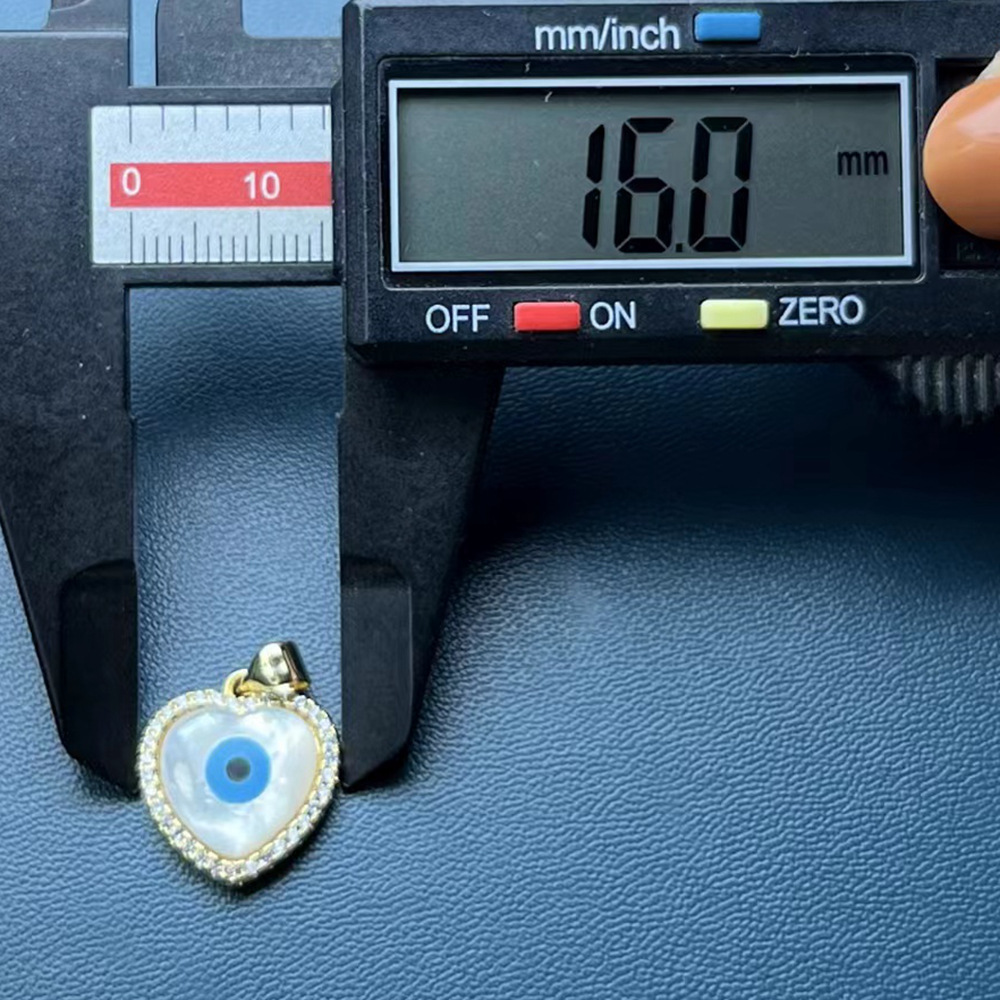 8g Weight Pendant Jewelry Making Type Shell, Zircon Inlay Material DIY Jewelry Accessories Classification 1 Piece Quantity Copper Material Eye Pattern Plating Design Simple Style Style 1 Piece Copper Shell Zircon Eye Pendant 11