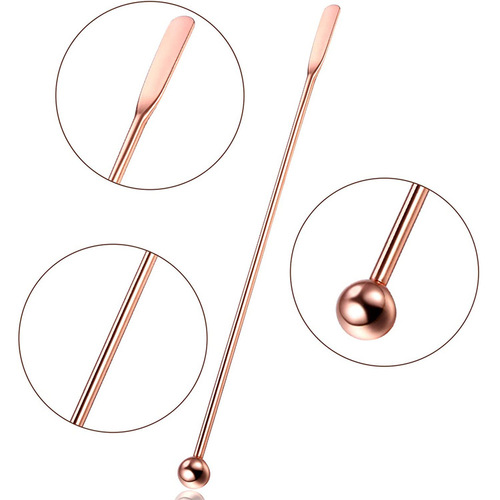 Factory direct supply 304 stainless steel cocktail mixing stick creative bar mixer milk tea stirrer