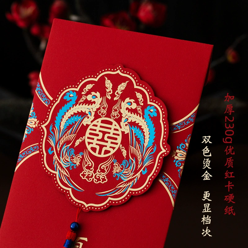 2024 новый китайский ретро красный конверт свадебный бахромы