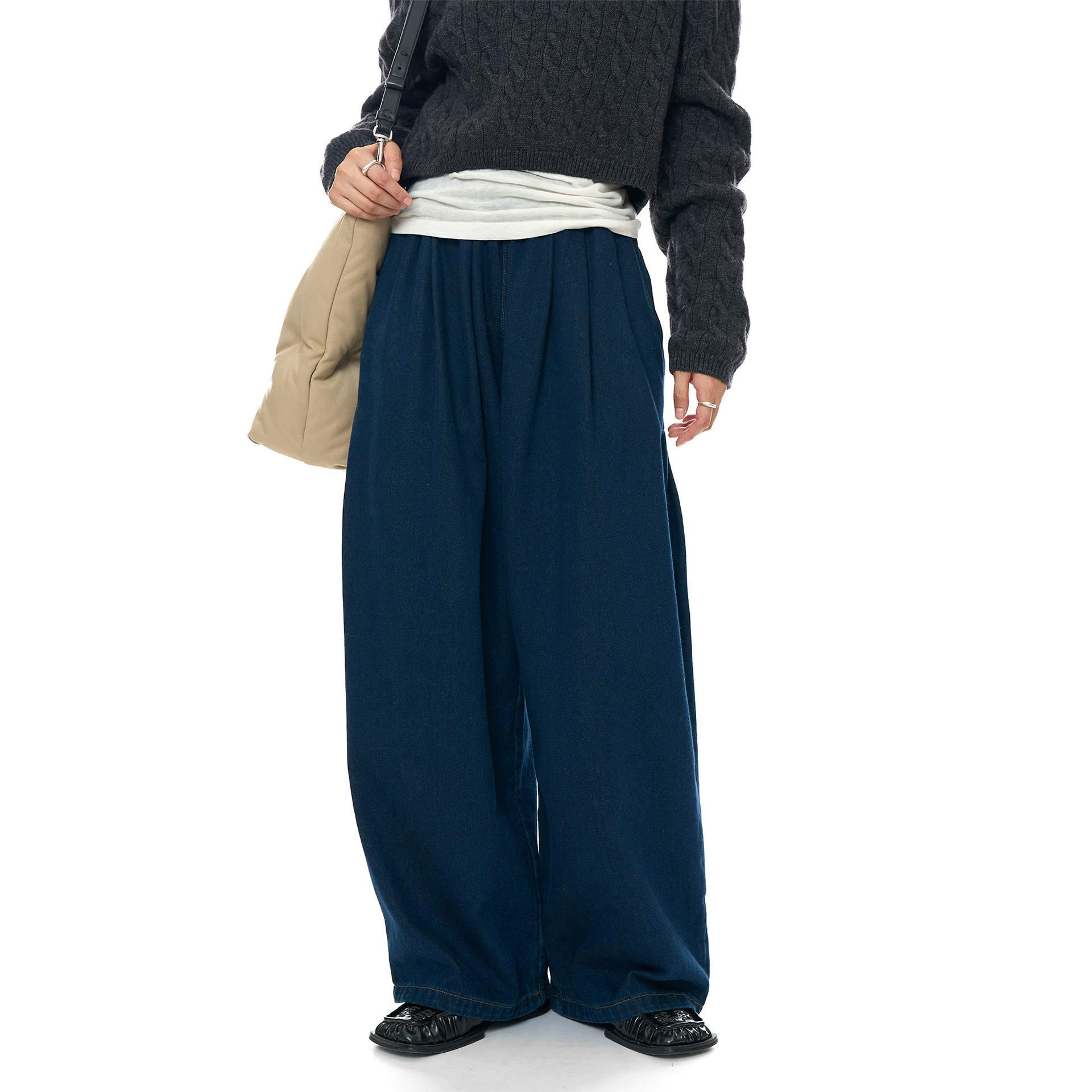 Lu Fu зимние новые японские модные бархатные джинсы подвески свободные широкие ноги тонкие повседневные брюки женщины