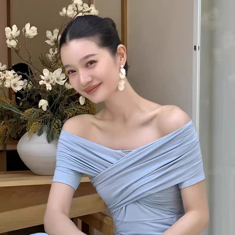 法式复古贝壳长款流苏珍珠耳环女新款独特小众设计高级感百搭耳饰|undefined