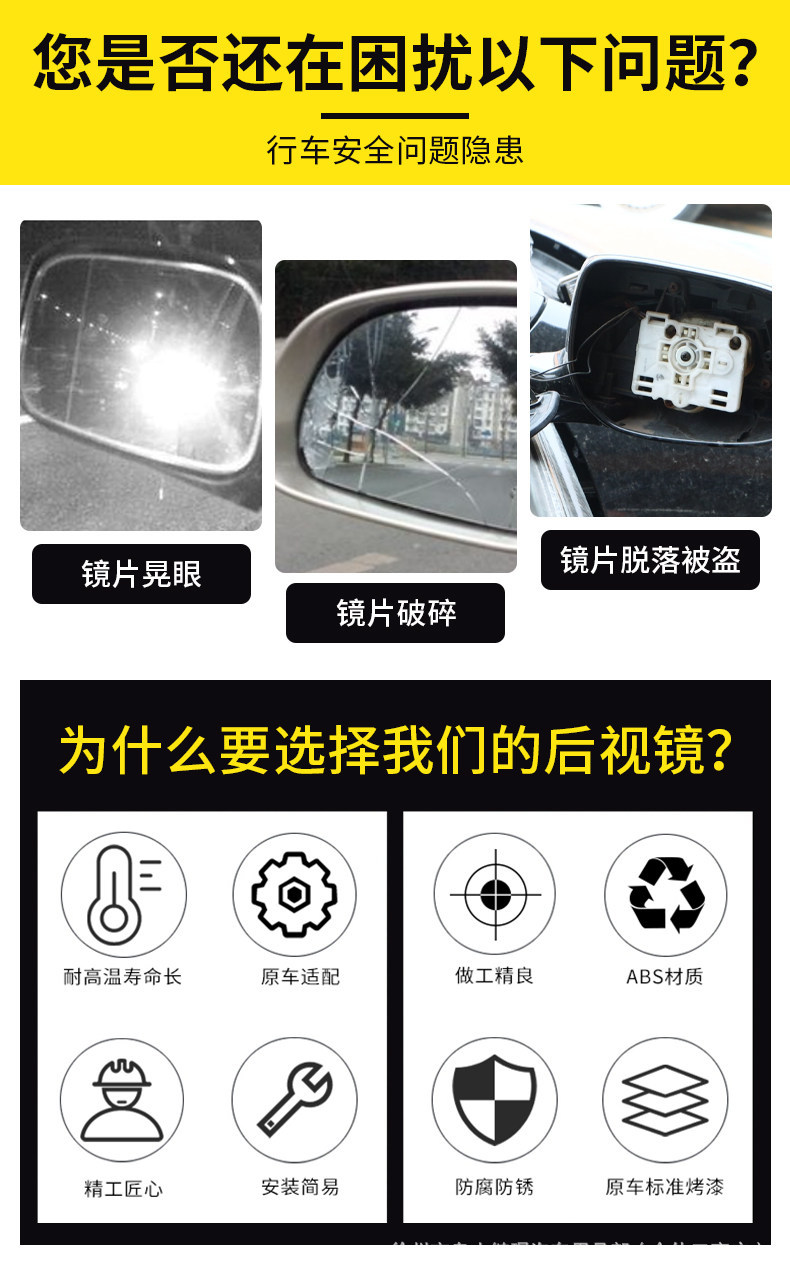 Suitable for Kia Kx3 Rearview Mirror Lens Models 15-26, Aopao Seth Reversing Mirror Lens, Reflector Assembly