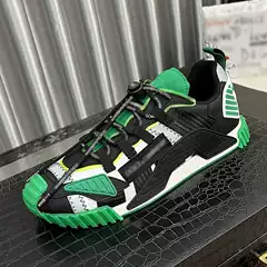 Men's Fashion Casual Sneakers 2025 New Summer Breathable Canvas Color-Block Running Shoes European Style Trendy Sports Shoes
