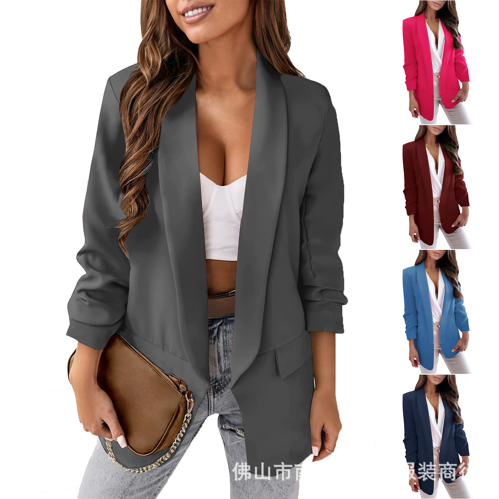 Cross-border 2023 AliExpress wish Amazon autumn and winter New OL temperament professional slim fit small suit jacket for women