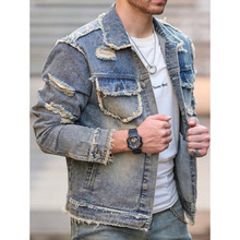 O 35653 Frayed ripped denim jacket ë���ƶ�ţ�����׿羳
