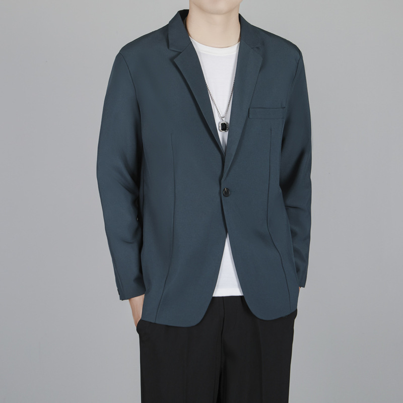 春秋季男士西装外套薄款免烫商务休闲西服中青年纯色防晒单西上衣