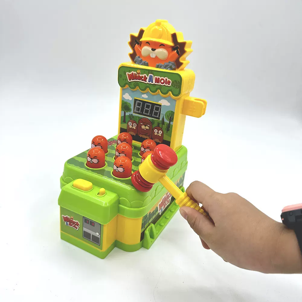 跨境亲子互动音乐发光电动单锤打机智力科教儿童打地鼠游戏机玩具