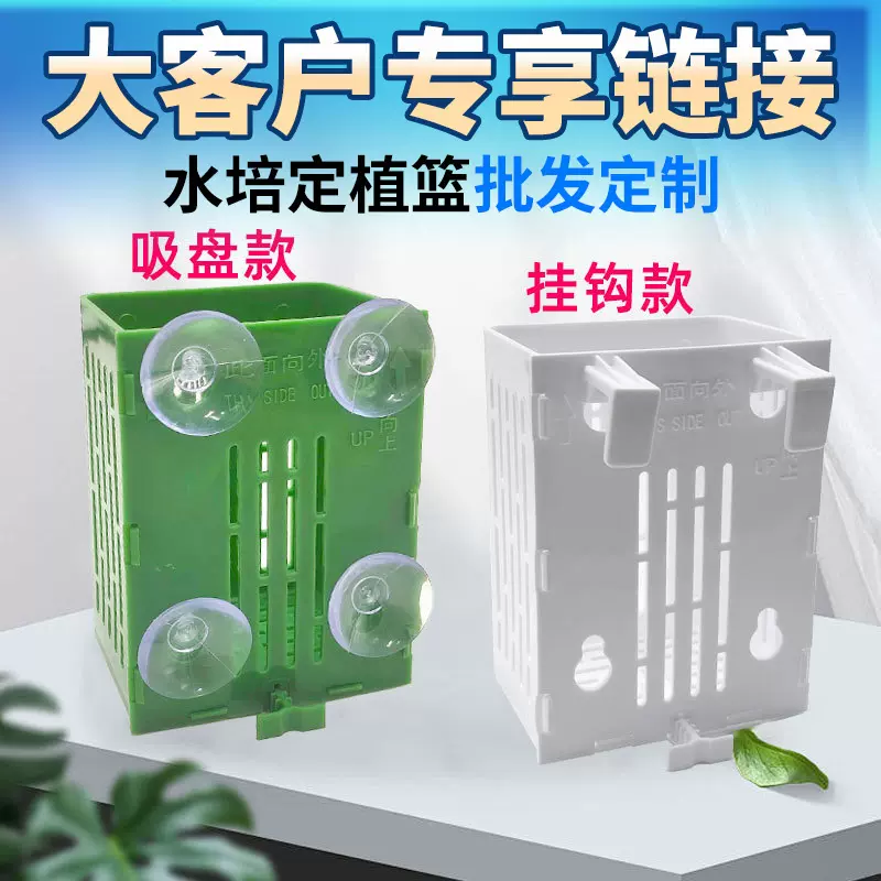鱼缸造景养鱼养花架装饰配件固定壁挂式水培定植种植篮新升级水