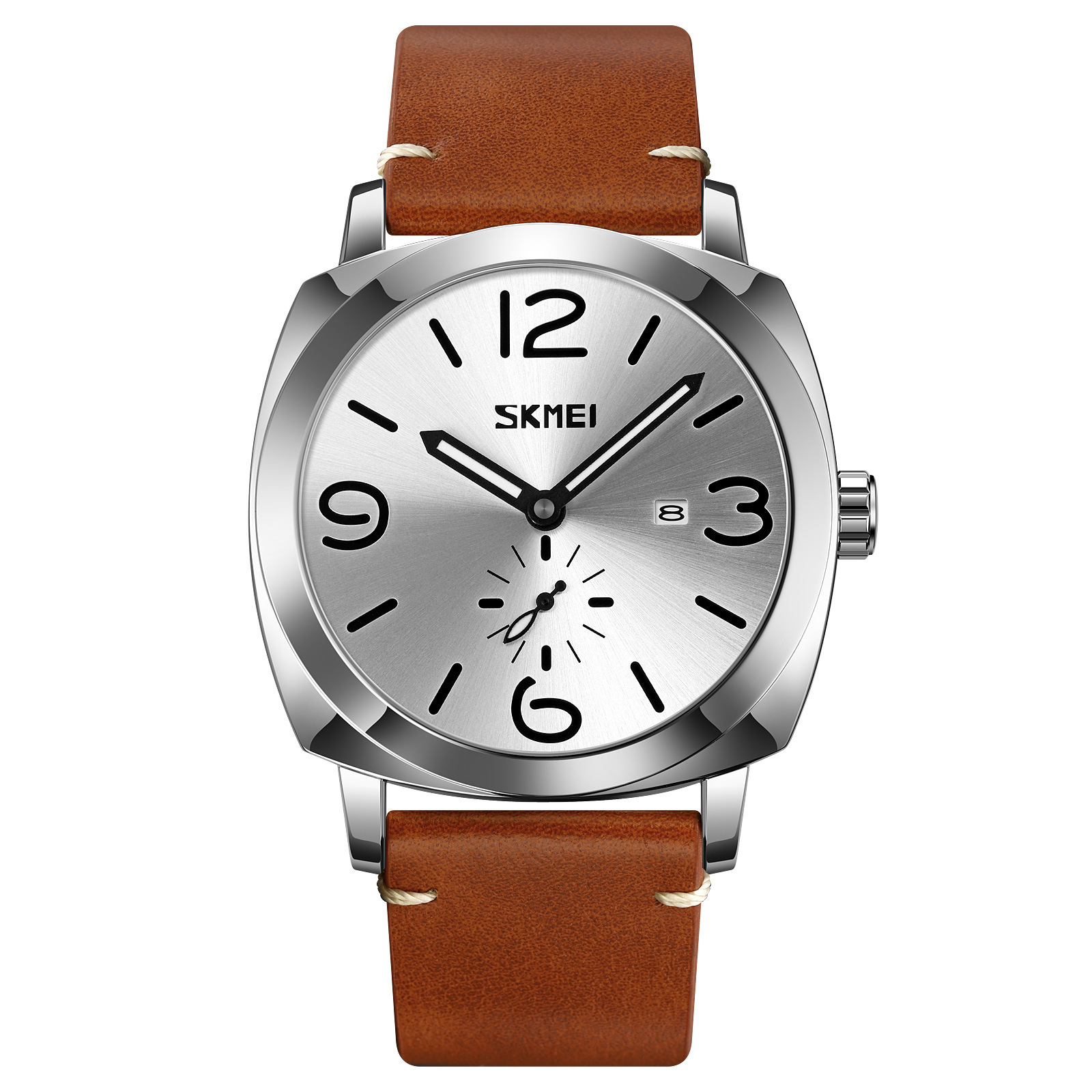 Momento de belleza masculina retro relojes de cuarzo cuadrado calendario nocturna relojes impermeables transfronterizos para fábrica al por mayor