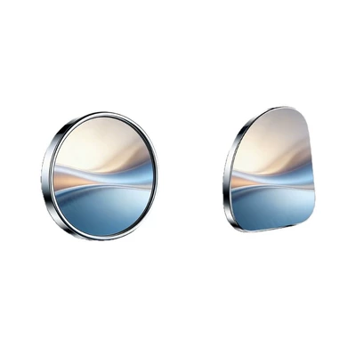 Large field of view rear view auxiliary mirror: adhesive blind spot auxiliary