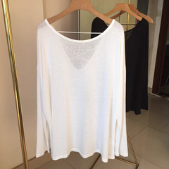 薄っぺらな透かし彫り長袖日焼け止めtシャツ女性夏の新型ゆるい怠惰なエアコンブラウスのデザイン感上着が湿っている