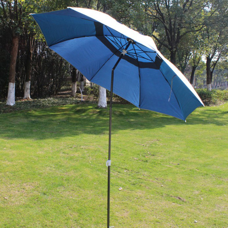 Outing camping outdoor sunshade flexible spring double-layer sun umbrella vertical stall wild fishing sun umbrella