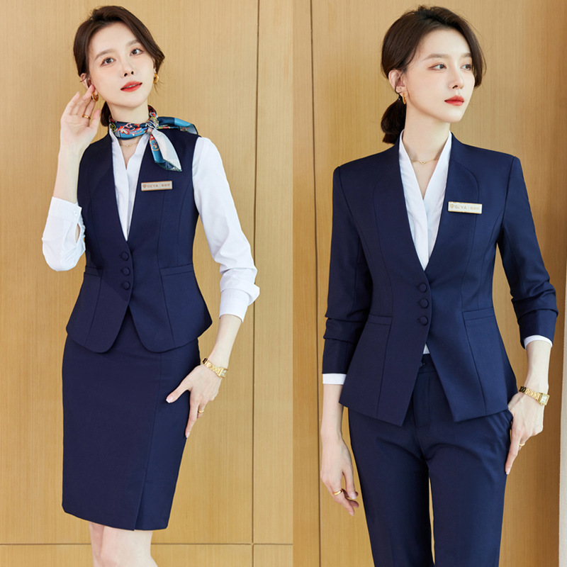 High-End Professional Formal Women's Suit Suit Jewelry Store Hotel Front Desk Reception Manager Work Clothes Vest Spring & Fall