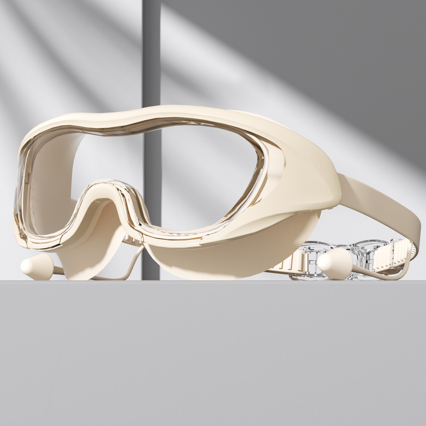 Set de Gafas y Gorro de Natación de Marco Grande PC y Silicona Antivaho e Impermeable para Adultos