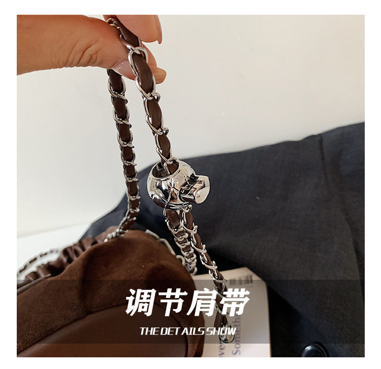 Túi đeo chéo nữ dáng sủi cảo da PU mềm, kiểu dáng tối giản tiện đi làm hằng ngày — màu cà phê, màu nâu, màu trắng ngà, xanh lá cây chi tiết 7