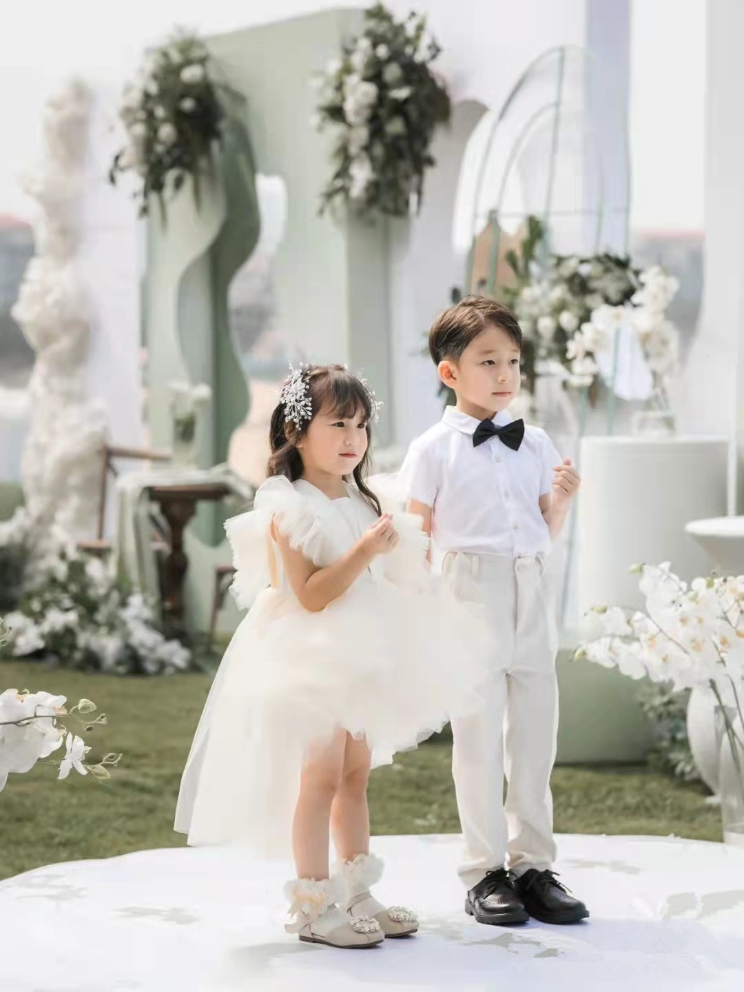 Robe de princesse pour bébé fille, costume de spectacle d'anniversaire avec tutu et traîne, vêtements en polyester pour enfants de 0 à 24 mois_voghion.com
