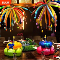 网红多巴胺烟花气球生日饭店包间氛围装饰儿童宝宝12周岁场景布置