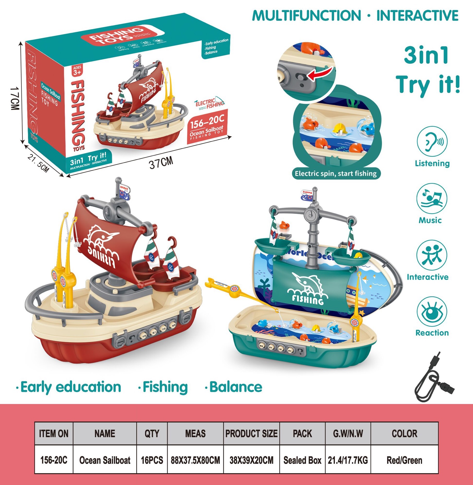 전기 범선 낚시 플랫폼 [포장 수량 16PCS]