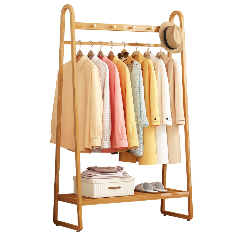 Perchero piso dormitorio ropa rack hogar Luz lujo multi-funcional percha vertical ropa simple tendedero