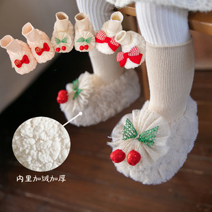 Cartoon fleece-lined Shoes Cold-proof Warm-keeping Thickened Baby Shoes Plush Lion-awakening New Year Festive Baby Shoes
