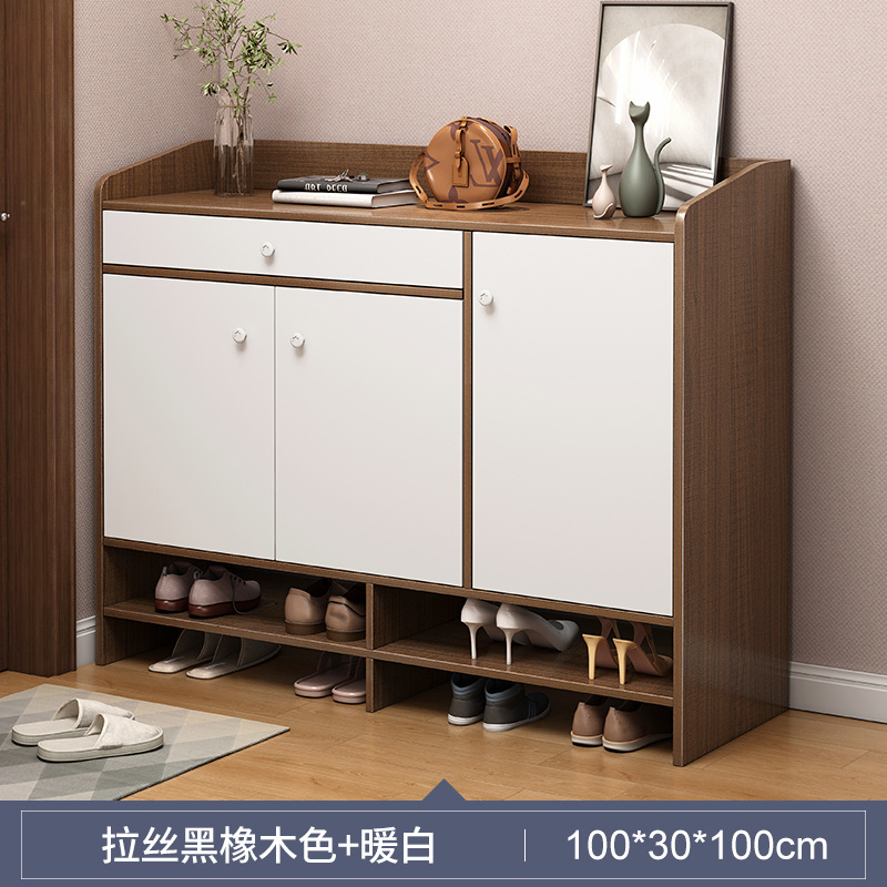 [특별 제공] 100*30*100CM 브러시드 블랙 오크 + 화이트 조립