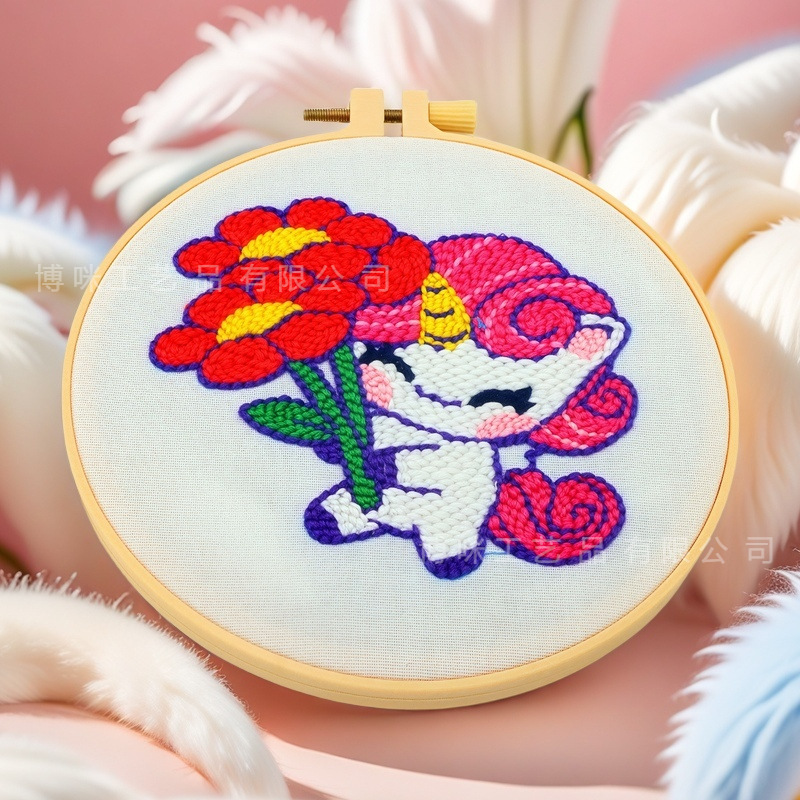 Nuevo paquete de material DIY completo de flores hechas a mano serie de bordado de animales