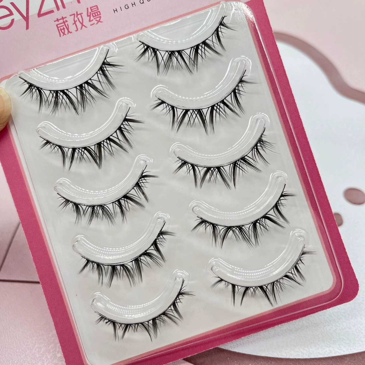 Грим lashes гибридные T07 Thai - стиль уши кота стебель тонкий черный восковый злой магический накладной ресницы феи V-образные ресницы