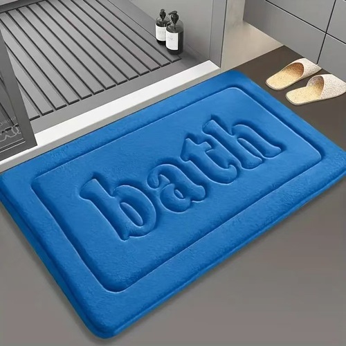 Cross-border pressed floral letter thick bathroom mat absorbent entryway foot mat with non-slip feature for the bathroom made of terry cloth