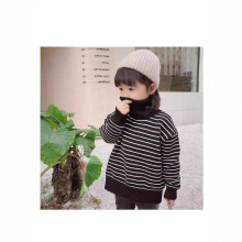 东大门童装儿童高领毛衣冬季2025男童女童加绒加厚条纹宝宝打底衫