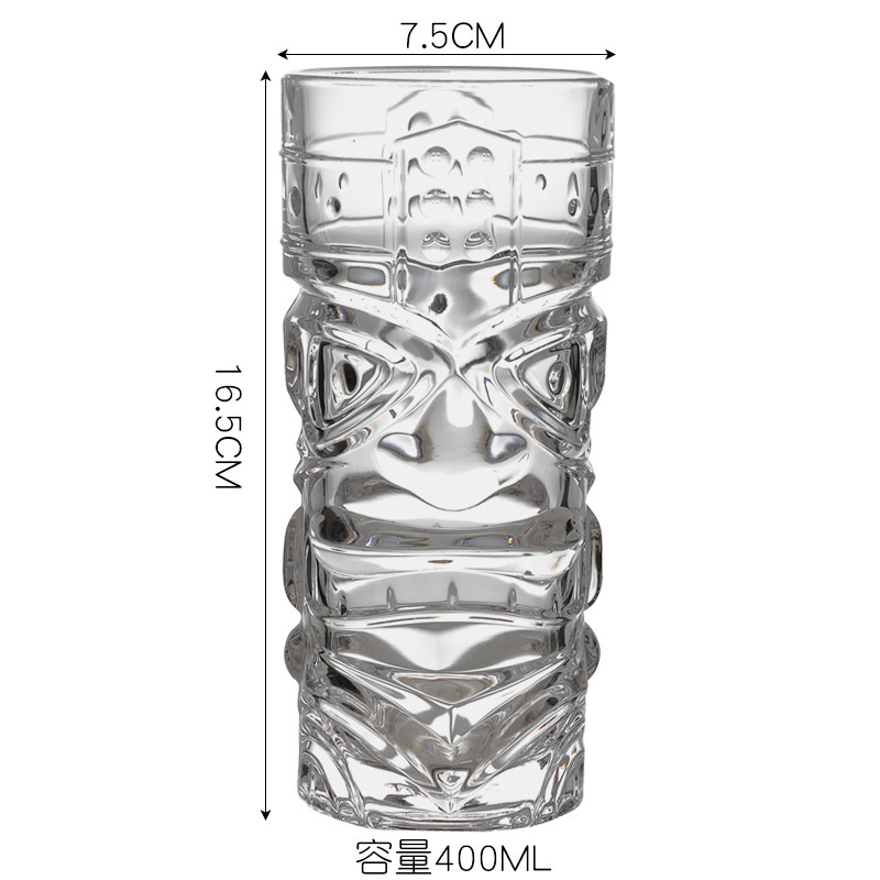 Taza de jugo de vidrio creativo Taza de cóctel gruesa Taza de cara divertida Taza de té de frutas Taza de bebida de leche Taza de batido