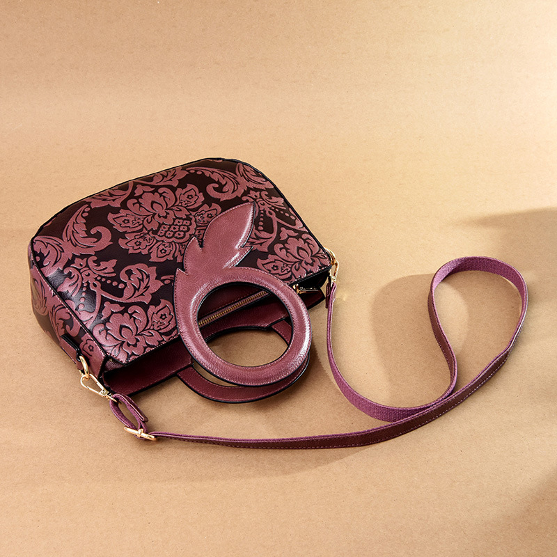 Women's bag retro flower women's shoulder messenger bag fashion large capacity women's handbag_voghion.com