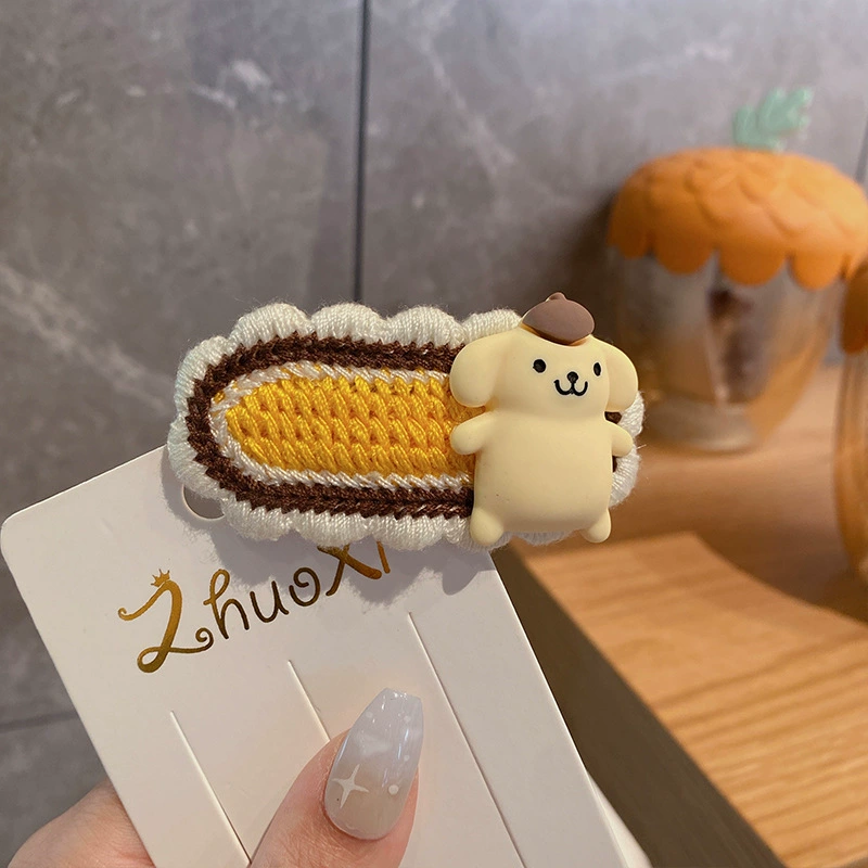 Волосы на затылке Yumui Dog Kuromi из шерстяной вязки, заколка для волос женская, заколка для челки, боковая заколка, милый талисман
