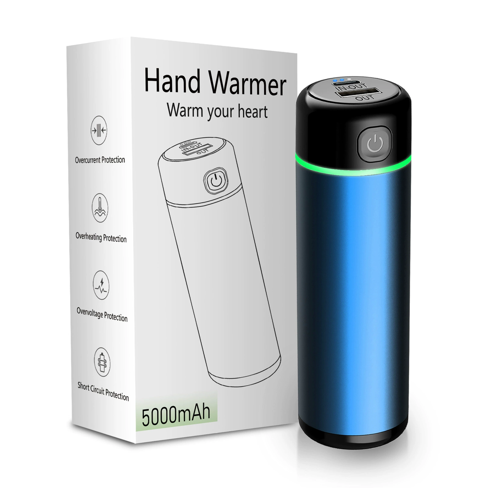 Handheld hand warmer charging, capacious battery, (Cross-border trading), 2 in 1