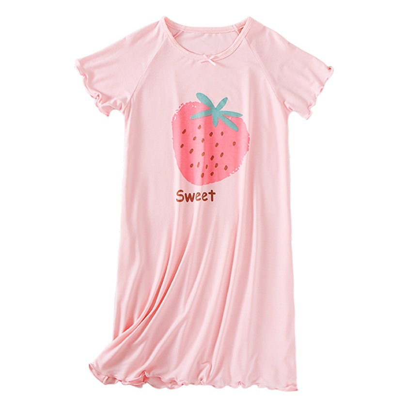 Children's and Girls' Nightgown Baby's Home Clothes Pajamas Nightgown Mother's and Daughters Parent's Home Clothes Air-conditioning Clothes Modal Summer