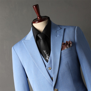 Brown men's suit suit men's three-piece suit bridegroom wedding suit jacket men's leisure banquet best man clothing
