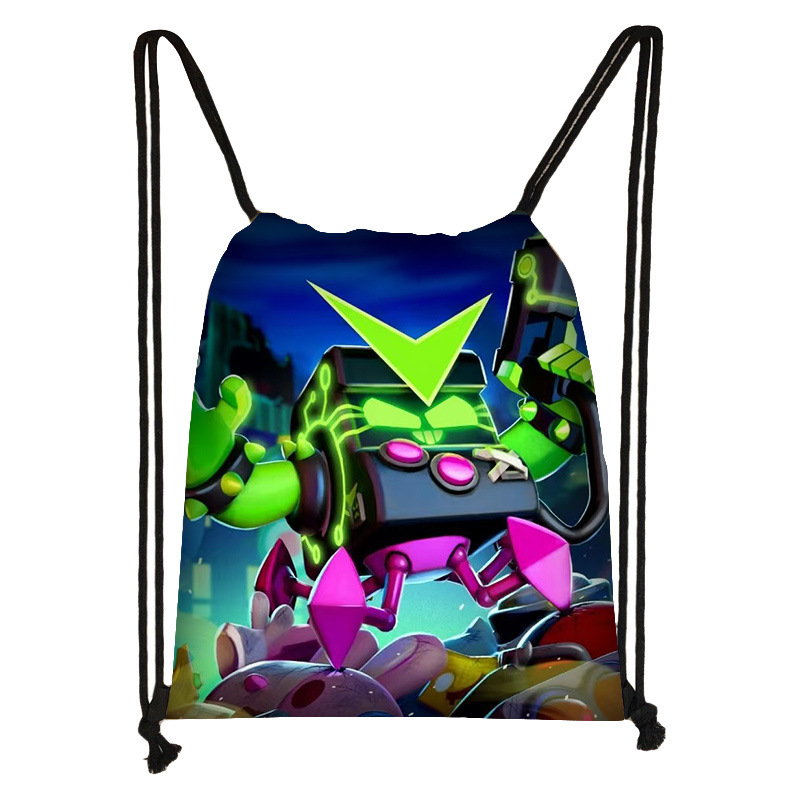 新款堡垒之夜卡通儿童小学生涤纶户外便携抽绳双肩包抽绳袋束口袋
