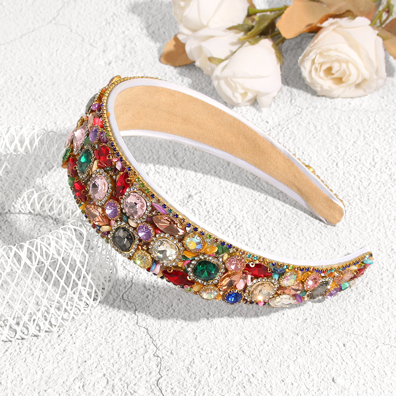 Hair Band Hair Accessories Type Retro Geometric Cloth Inlay Rhinestones Hair Band