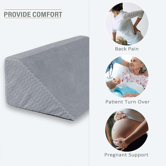 Back Positioning High Pillow A1 Side Sleeping Wedge Pillow, Belly and Waist Support Side Sleeping Pillow, Lumbar Cushion, Bed Pillow, Magic Waist Support