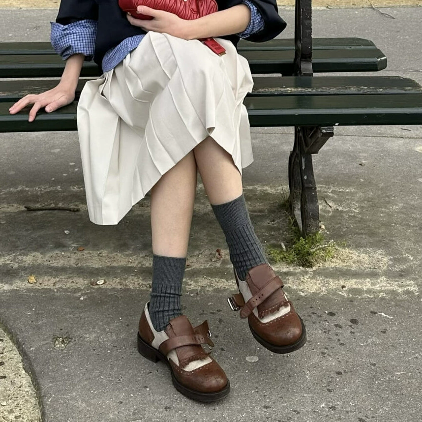 Овчинная версия ~ Британские кожаные туфли из бахромы в английском стиле