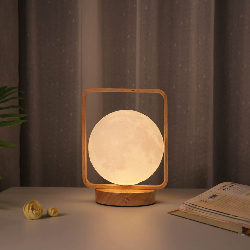 Луна ночник — 3D лунная лампа, ручной режим, питание USB, деревянная подставка, варианты маленький/большой
