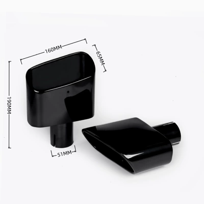 tips for left and right sides — Exhaust pipe - 02-50447hsmall-square-titanium-black-single-piece-price