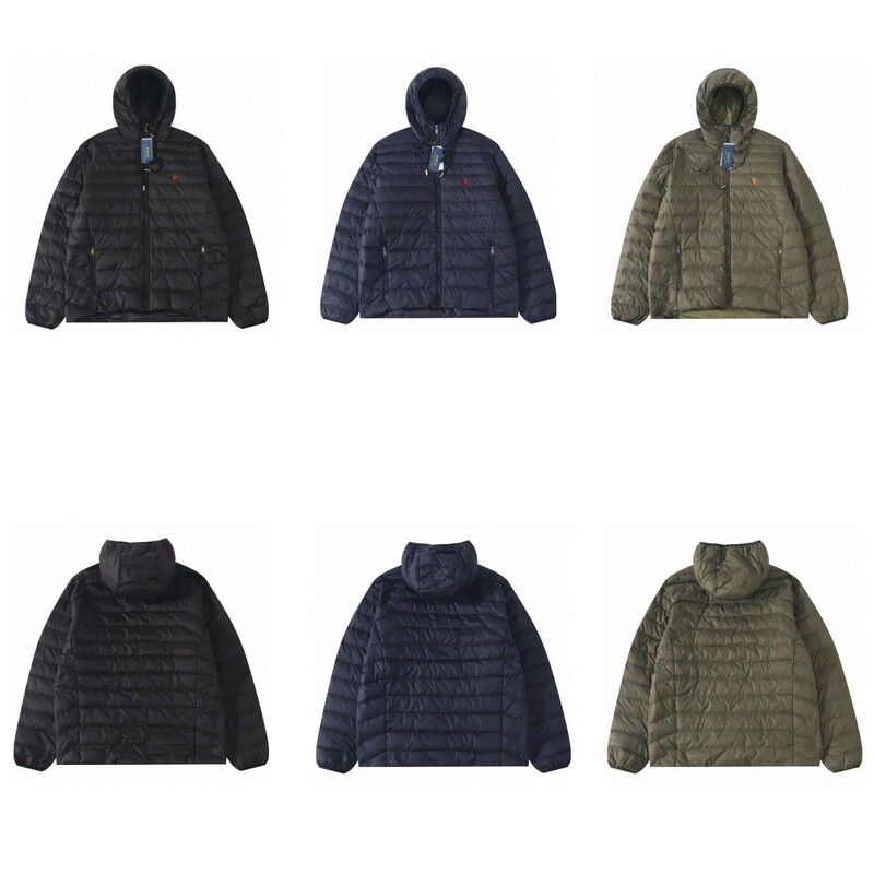 Foreign Trade Products with Qr Code Available: Rl Ralph Lauren Classic Pony Logo Embroidery, Lightweight Casual Unisex Hooded down Jacket