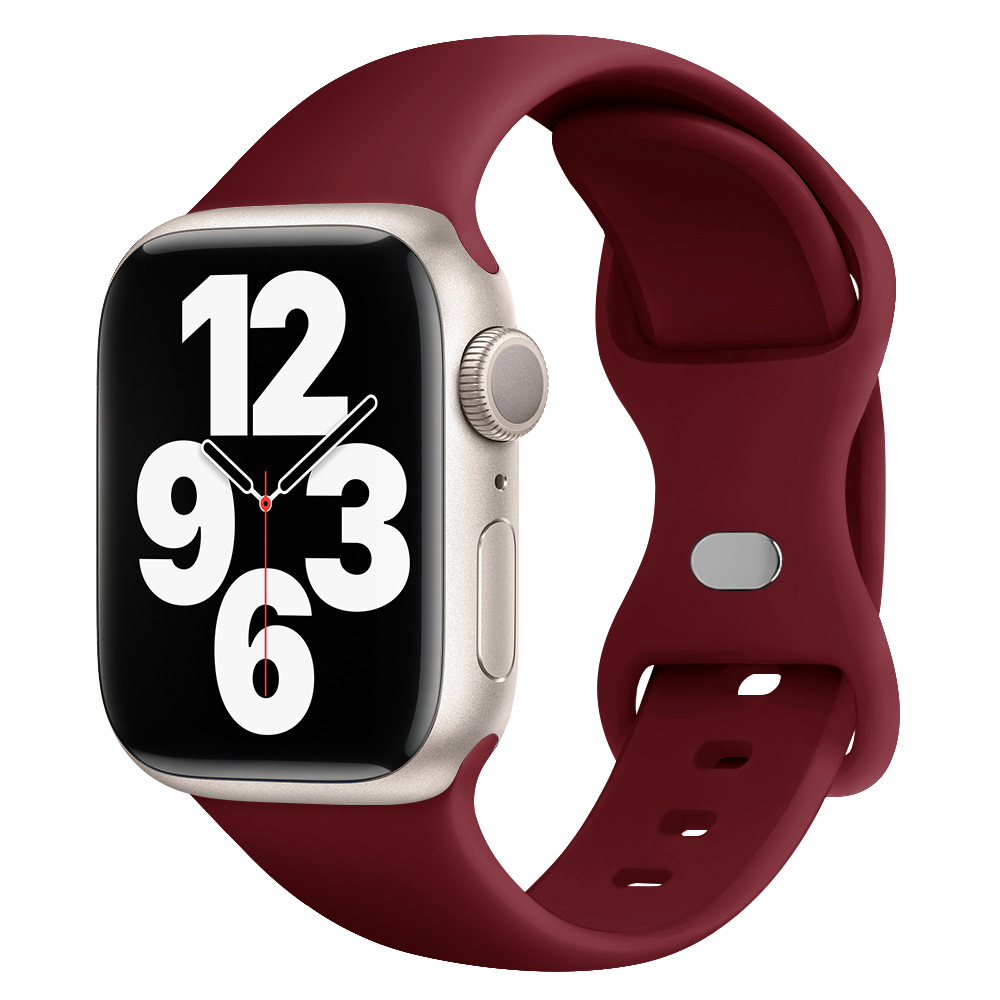 Aplicable AppleWatch Butterfly Buckle Silicone Deportivo correa de reloj Iwatch9876 generación / se inteligente