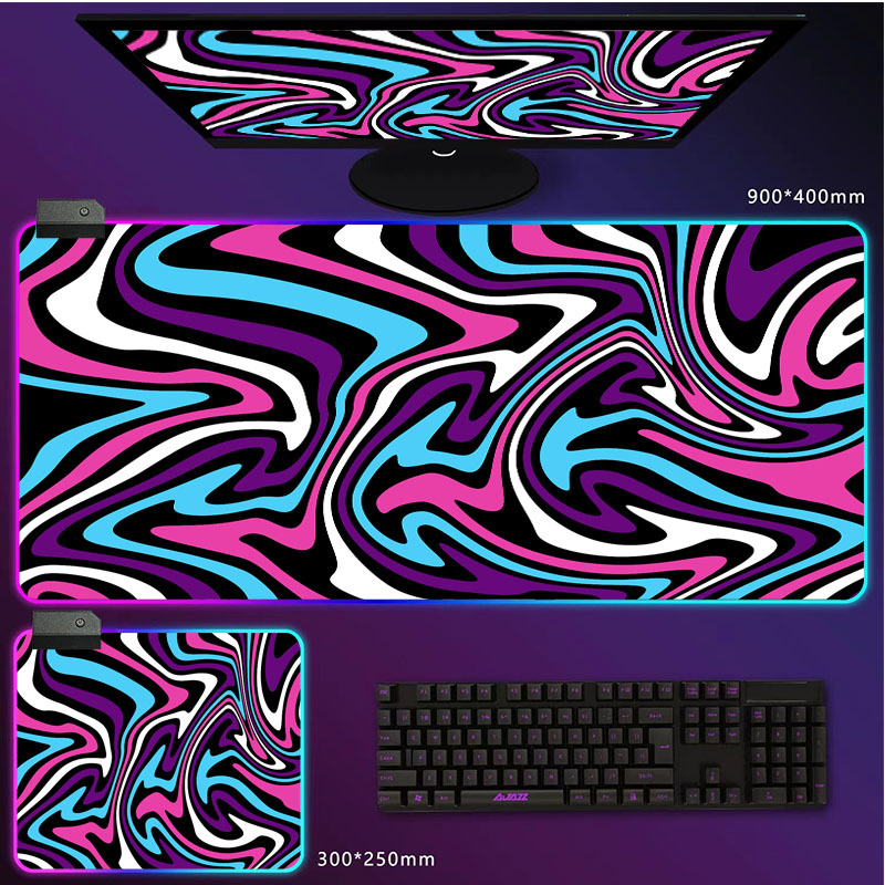 Transfronteriza al por mayor de fábrica nuevo patrón abstracto serie de carga inalámbrica mouse pad color mágico luminoso RGB mouse pad