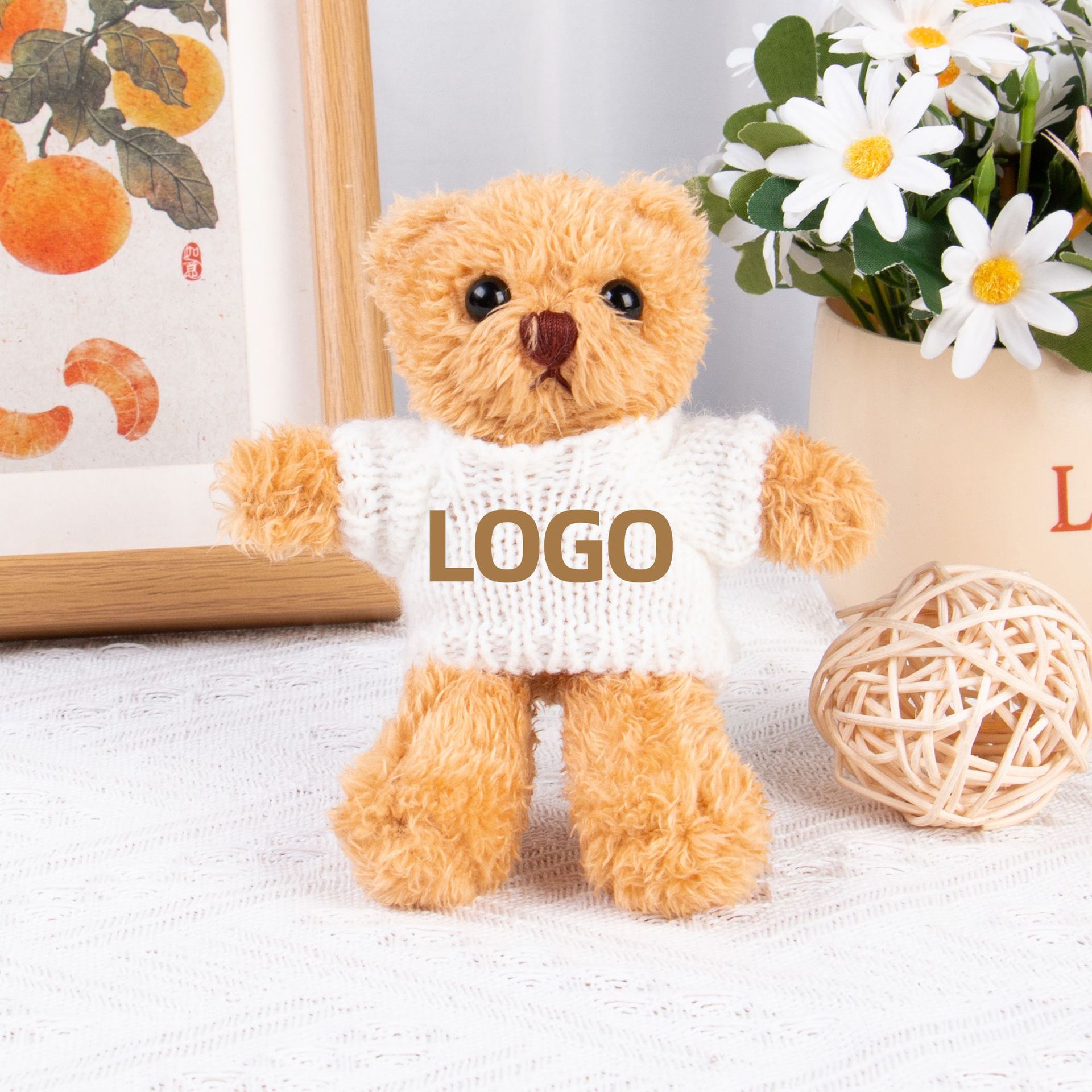 Teddy Bear Keychain Colgante Bolsa accesorios de ropa impresa LOGO vestido Teddy Teddy Doll juguetes de peluche