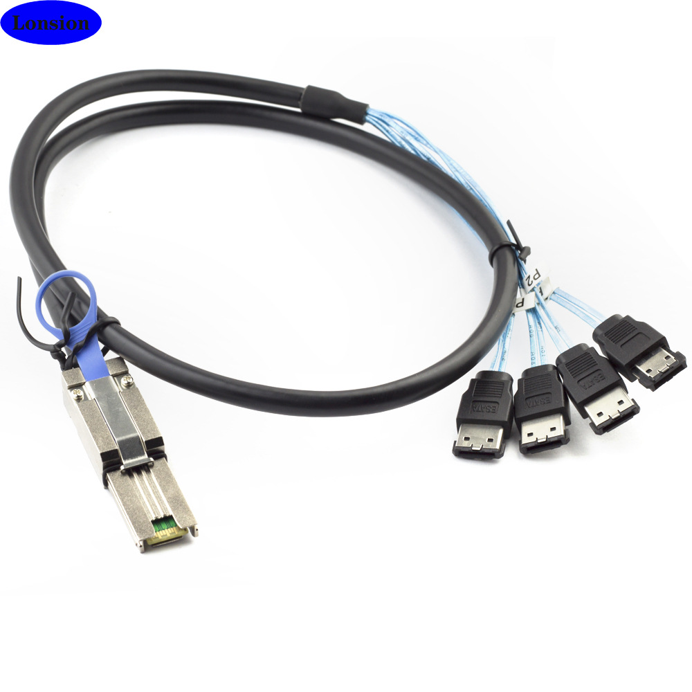 MINI SAS HD SFF-8088 26P转4X E-SATA 7P母服务器硬盘连接线